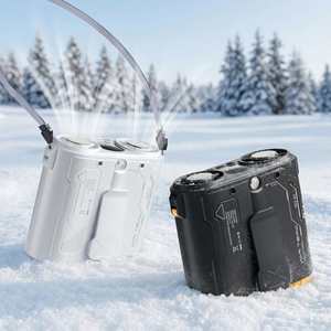 Dual Air Duct With Lighting Portable Lightweight Cooling <b>Fan</b> for Travel Outdoor Home Construction Site - Product Image 1