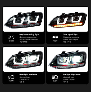 Conjunto de Faros LED para VW <span class=keywords><strong>Polo</strong></span> 5 6R 6C 2011-2018, Doble U DRL, Señal de Giro Secuencial, Lente de Proyector Bi-LED - Product Image 3