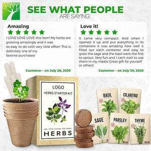 Deluxe Garden Gifts NON ogm Mini <span class=keywords><strong>il</strong></span> tuo basilico coriandolo prezzemolo salvia timo Herb Garden Organic Planting grow trays Kit Set - Product Image 5