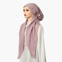Vorgebundener Sofort-Hijab mit Strass, Einfach zu Tragender Einfarbiger Gewebter Muslimischer Damen-Hijab, Ein-Schritt-Wickel-Hijab für Alltag und Büro