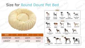 Cama para perros y gatos de alto peso, perrera, alfombrilla de felpa de conejo cálido para invierno, piel sintética esponjosa con tela <span class=keywords><strong>Oxford</strong></span>, cama para perros con patrón impreso - Product Image 2