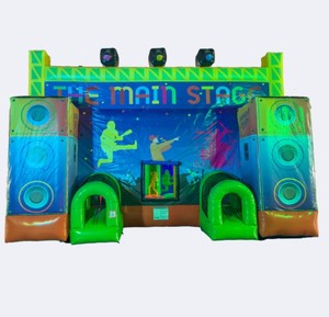 Structure gonflable Scène Principale, Château Gonflable Thème Festival de Musique avec Lumières LED, Structure Gonflable Disco DJ B-Stage - Product Image 1
