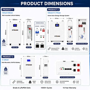 Hysonn 10KWh 15KWh 16KWh Lithium Battery 51.2V Wall-Mounted | Home Solar <b>Energy</b> <b>Storage</b> <b>System</b> IP55 BMS 10-Year Warranty - Product Image 3
