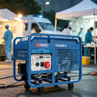 Générateur diesel YuChai 10 kW monophasé/triphasé 11 kW refroidi par air, double cylindre, démarrage électrique, groupe électrogène portable AVR 230 V 50/60 Hz 91 %