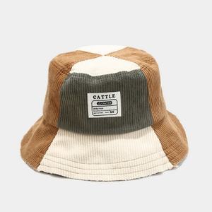 Chapeau Bob de Pêcheur en Coton Corduroy Bicolore Noir et Camel, Personnalisable à Faible MOQ, Offre Promotionnelle, Vente Chaude - Product Image 6