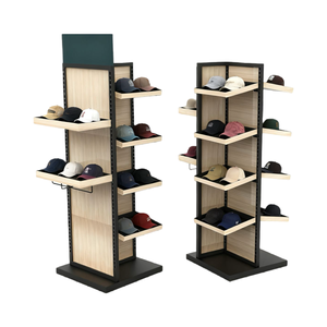 Pavimento in legno in piedi espositore con più strati per cappelli e berretti 360 gradi vetrina - Product Image 4