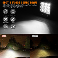 RCJ Vente en Gros Étanche Super Lumineux Spot Led Lampe de Travail 12-30V 3 Pouces 27W Lampe de Travail Led pour Voiture