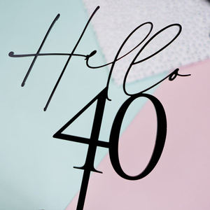 Adornos Acrílicos para Cupcakes y Pasteles, Adorno con Número 'Hola 30, 40, 50, 60' para Decoración <span class=keywords><strong>de</strong></span> Pasteles en Varias Fiestas <span class=keywords><strong>de</strong></span> <span class=keywords><strong>Cumpleaños</strong></span> y Aniversarios - Product Image 6