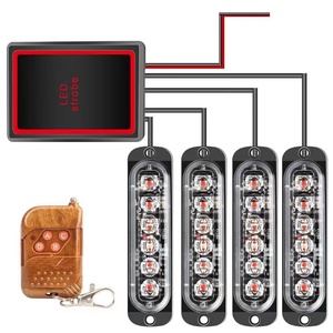 12V 4X6 LED rojo azul auto <span class=keywords><strong>parrilla</strong></span> luces intermitentes con control remoto inalámbrico 24 LED súper brillante luces de chasis de alta potencia - Product Image 1
