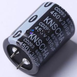 ตัวเก็บประจุอลูมิเนียมอิเล็กโทรไลติกแบบสแน็ป CD293390UF450V106ผ่านชิ้นส่วนรู (THT) D30xL40mm 390uF 20% 450V 10mm - Product Image 1