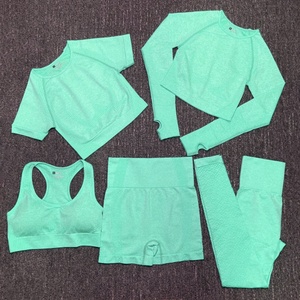 Ropa de Yoga y Fitness al por Mayor, Conjunto Deportivo de 5 Piezas sin Costuras para Mujer - Product Image 6