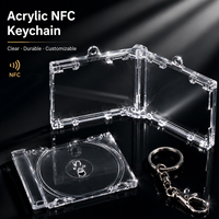 CNAWO Mini pour porte-clés CD, pendentif album vierge, cadeau créatif portable DIY, décoration de sac à dos en plastique transparent, dessin animé anime