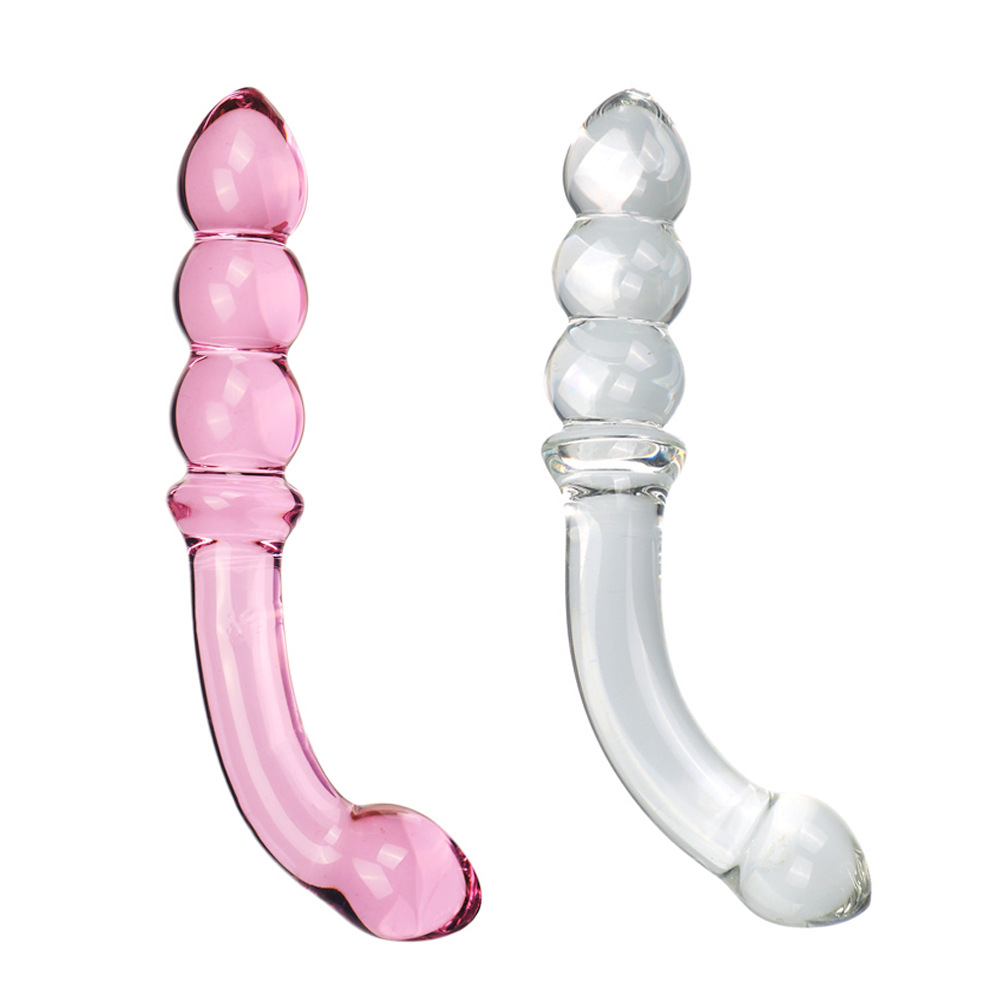 Double Ended Crystal Glass Anal Beads Butt Plug Stimulator