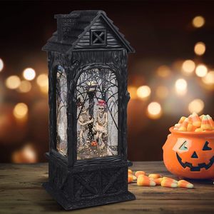 GenSwin Halloween esqueleto globo de nieve lámpara LED con pilas alimentado por USB 6 horas temporizador proyección fantasma fiesta iluminación - Product Image 6
