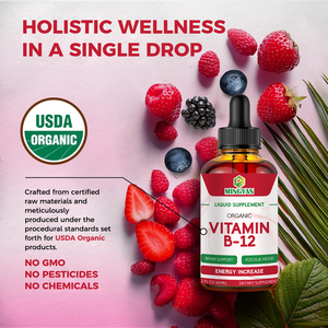 Gouttes de Vitamine B12 Bio à Étiquette Personnalisée - Méthylcobalamine 5000mcg Soutien Énergétique Cérébral Concentration Humeur Complément Alimentaire Liquide Oral - Product Image 3