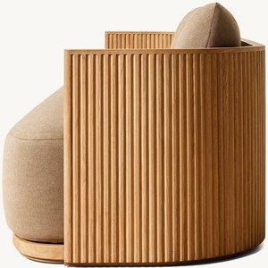 Sillón Giratorio de Lujo <span class=keywords><strong>Byron</strong></span> de Diseño Moderno Sofá de Madera de Teca para Espacios al Aire Libre Hoteles Salas de Estar y Parques - Product Image 5