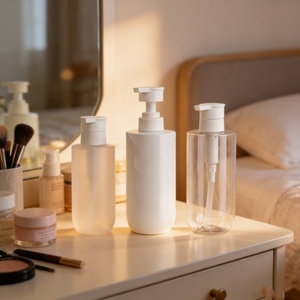 Envase de 300ml/500ml para Lociones Cosméticas, Botellas de Champú con Bomba Pulverizadora, Dispensador de Gel de Ducha, Blanco/Transparente/Rosa Esmerilado - Product Image 5