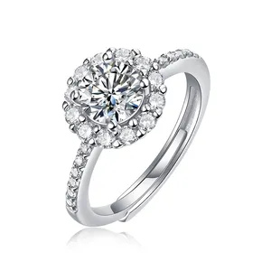 Nabest 2024 nuovo gioiello di lusso Designer GRA certificata ghiacciata Moissanite fidanzamento fede nuziale 925 anello in argento Sterling