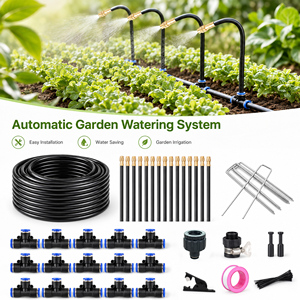 Sistema de Riego Automático para Jardín de 15 m, Kit de Riego por Goteo, Conectores Rápidos, Boquillas Atomizadoras Flexibles para Invernadero y Patio - Product Image 1