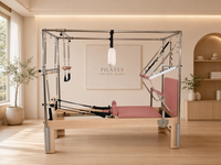 Cadillac Reformer de Pilates portable en érable massif de qualité supérieure avec trapèze 3-en-1 et barre de pieds externe pour l'exercice corporel à domicile ou en studio