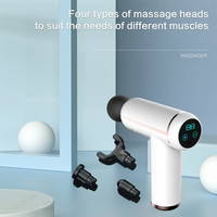 Pistolet de massage électrique sans fil à percussion, 4 têtes de massage, vitesse réglable, affichage numérique, pour le corps, les athlètes, la salle de sport, la maison, le bureau