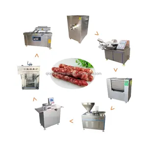 High Quality Vertical the Cheapest Chicken Pork Automatic Small Meat Sausage Make Machine Production Line