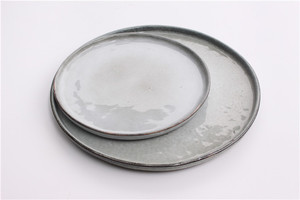 Hiện đại bán buôn gốm phản ứng men Đồ đá tấm cạnh thẳng nhà hàng sứ tấm ăn tối thiết lập - Product Image 4