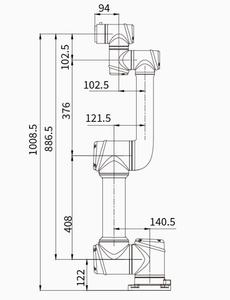 Robot collaboratif AUBO-iS7, charge utile de 7 kg, rayon d'action maximal de 886,5 mm pour le chargement, le déchargement et la manutention - Product Image 4