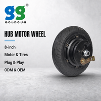 Moteur de roue électrique GOLDGUN 8 pouces 36V 350W 730 tr/min 5 Nm haute vitesse avec frein à tambour pour scooter électrique et vélo