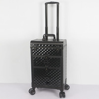 Trousse de maquillage à roulettes de grande capacité Boîte de rangement pour ongles, outil cosmétique de salon de toilettage pour animaux de compagnie