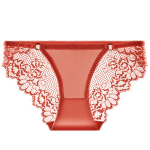Culottes en satin et dentelle pour femmes, taille basse, élégantes, à motif floral, sous-vêtements féminins respirants avec entrejambe en coton - Product Image 1