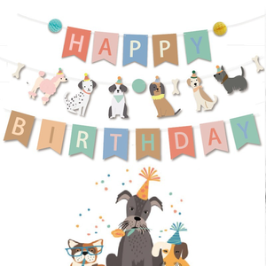 Bannière suspendue en papier sur le thème du joyeux <span class=keywords><strong>anniversaire</strong></span> DAMAI pour la décoration de fête, forme <span class=keywords><strong>personnalisée</strong></span>, impression sérigraphique, drapeau d'<span class=keywords><strong>anniversaire</strong></span> garçon/fille - Product Image 1