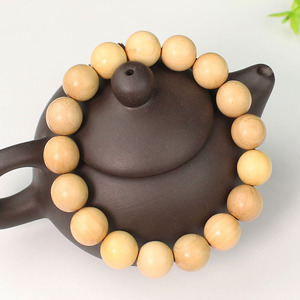 Boxwood Cultural Beads <b>Bracelet</b> 12mm Single Loop Buddhist Prayer Beads Unisex Jewelry for Religious Ceremonies - Product Image 3