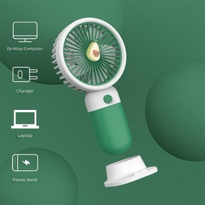 Mini ventilateur portable d'été rechargeable par USB, design mignon de fruits de dessin animé, petit ventilateur personnel avec base - Product Image 3