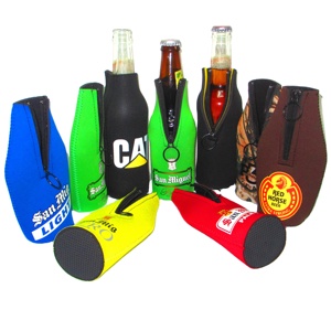 Custom Large Capacity 330ml Neoprene Bottle Cooler Soft Durable Eco-Friendly Light <b>Weight</b> Zipper Closure Foldable for Wine - Product Image 3