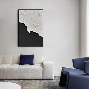 <span class=keywords><strong>Nankai</strong></span> ศิลปะภาพวาดด้วยมือเนื้อหนาสีดำสีขาวเรียบง่ายภาพวาดสีน้ำมันของตกแต่งผนังบ้านขนาด24.5x36.5นิ้ว - Product Image 2