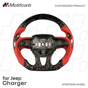 Volante Personalizado Rojo de Fibra de Carbono Forjado con LED Inteligente de RPM para Dodge Charger Challenger Hellcat SRT R/T GT SXT 2013-2023 - Product Image 2