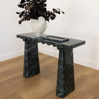 Meubles KUMUSI, table console en marbre brun foncé Wabi-Sabi, pour salon, couleur personnalisée