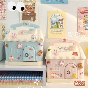 Boîte de rangement de haute qualité, boîte à cadeaux multifonctionnelle, boîte d'épargne, forme de chalet kawaii, tirelire ATM, boîte en plastique avec fenêtre pour enfants - Product Image 4