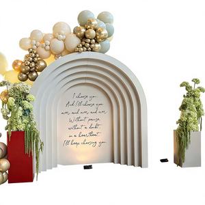 ฉากหลังงานแต่งงานทันสมัยแบบเรียบหรู ผนังอะคริลิคสีขาวทรงสี่เหลี่ยม ทนทาน หรูหรา - Product Image 1