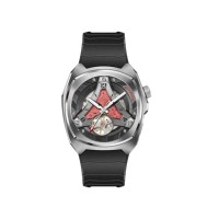 Montre mécanique automatique squelette de luxe en édition limitée, boîtier en acier inoxydable, bracelet en caoutchouc sport, montre personnalisée pour homme