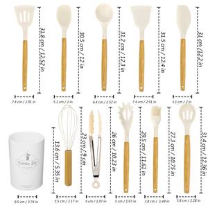 Utensilios de madera para cocinar Utensilios de cocina de madera Espátulas de madera de teca natural para cocinar - Product Image 4