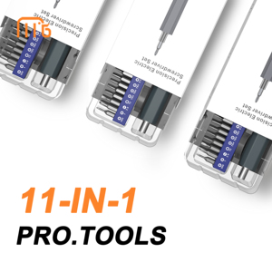 Mini tournevis électrique <span class=keywords><strong>sans</strong></span> <span class=keywords><strong>fil</strong></span> professionnel 11-en-1 avec 10 embouts CR-V, lumière LED de précision, moteur <span class=keywords><strong>sans</strong></span> balais, 350 mAh, pratique - Product Image 2