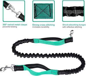 Laisse de chien élastique en Nylon de luxe 2024 ceinture de course réfléchissante mains libres avec accessoire de luxe <span class=keywords><strong>pour</strong></span> animaux de compagnie à motif solide - Product Image 5