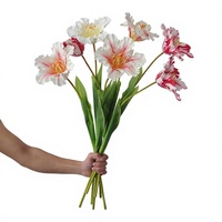 Fleurs artificielles de tulipes papagaloises blanches de 70 cm, modernes et écologiques, pour la décoration de mariage, fournitures de plantes artificielles, cadeaux floraux