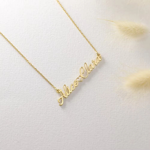 EManco <span class=keywords><strong>Collana</strong></span> Personalizzata con Due Nomi in Acciaio Inox 316 Placcato Oro 14K, Design Trendy a <span class=keywords><strong>Cuore</strong></span> - Product Image 6