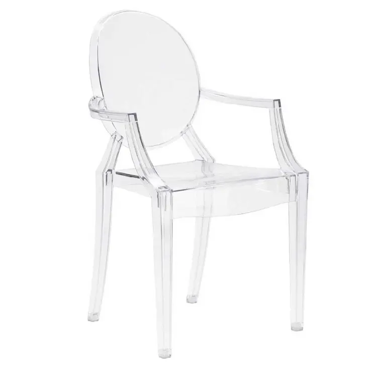 Gran oferta, silla Chiavari de resina transparente, silla de boda acrílica de plástico blanco, silla Chivari al por mayor, silla Phoenix Napoleón