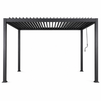 Pergola moderne d'extérieur Chalen à prix d'usine, structure en aluminium 3x4x2.5m, auvent à lames orientables manuel en acier, mobilier de jardin