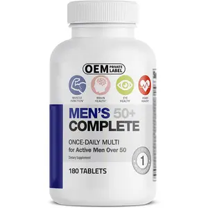 أقراص الرجال + 50 أقراص كاملة متعددة الفيتامينات متعددة المعادن مرة واحدة يوميًا للرجال النشطين فوق الخمسين تساعد على صحة الدماغ