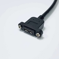 كابل تمديد USB 3.0 من النوع A ذكر إلى Micro B أنثى مع تثبيت لوحي مزدوج بالبراغي وحبل تثبيت للخزانة